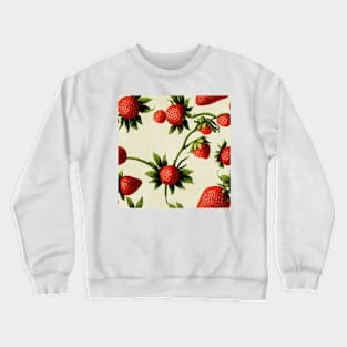 Vintage Floral Cottagecore Romantic Strawberry Flower  Design Crewneck Sweatshirt